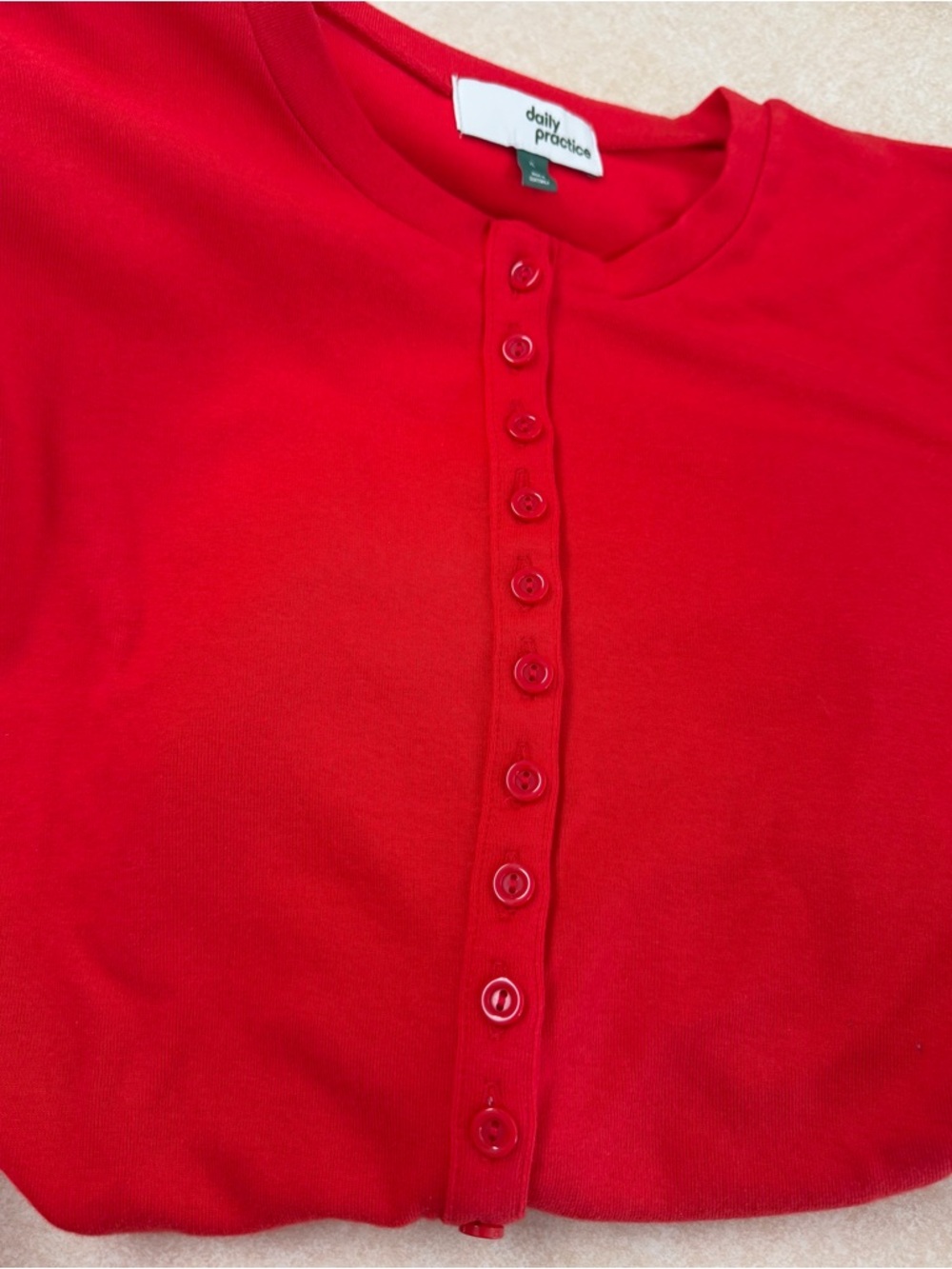 Anthropologie Daily Practice Long-Sleeve Ribbed Maxi Dress- Bright Red - Picture 8 of 11